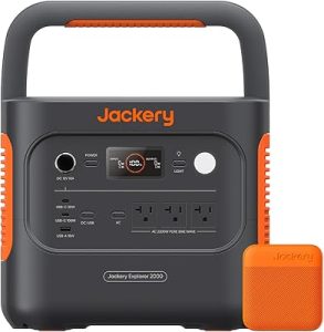 jackery explorer 2000 v2 portable power station with ac charging cable, 2040wh lfp home backup battery, 2200w ac output, solar generator for emergencies, power outages, camping(solar panel optional)