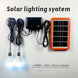 ecobright portable solar lighting system – dual 9w led bulbs & 3600mah power station